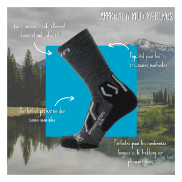 Chaussettes de Randonnée Man Trekking Approach Mid Merino