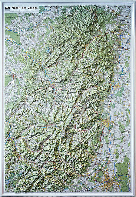 RELIEF MASSIF DES VOSGES 1 100 000  113x80