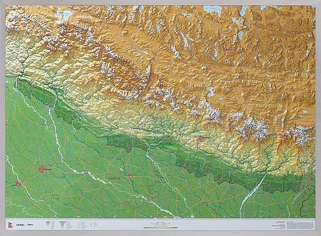 NEPAL EN RELIEF 77 X 57