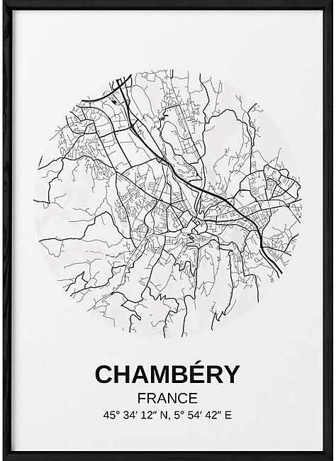 POSTER CARTE CHAMBERY