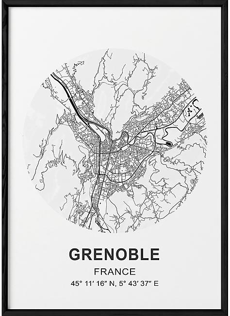 POSTER CARTE GRENOBLE