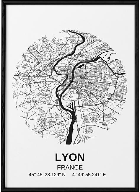 POSTER CARTE LYON