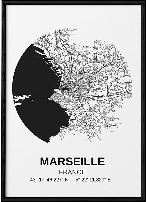 POSTER CARTE MARSEILLE