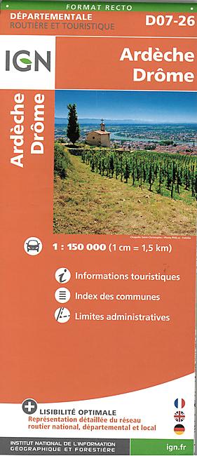 D07 26 ARDECHE DROME ECHELLE 1 150 000