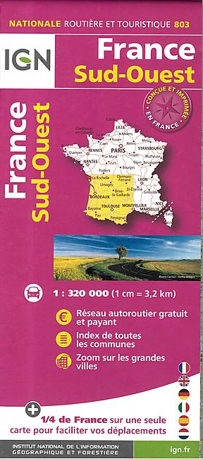 803 FRANCE SUD OUEST   ECHELLE 1 320 000