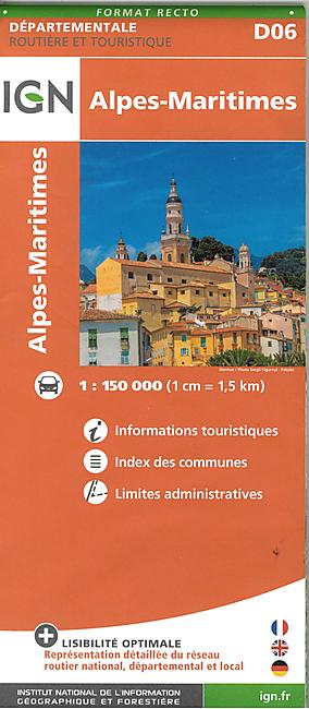 D06 ALPES MARITIMES  ECHELLE 1 150 000