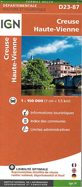 D23 87 CREUSE HAUTE VIENNE ECHELLE 1 150 000