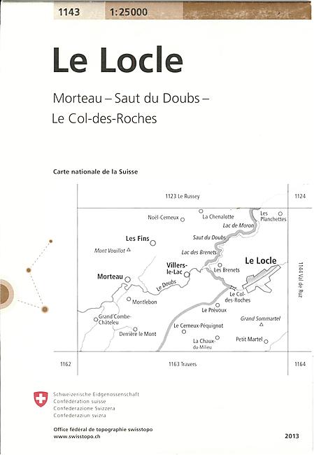 1143 LE LOCLE  ECHELLE 1 25 000