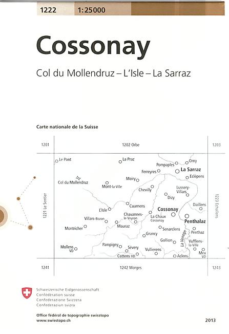 1222 COSSONAY ECHELLE 1 25 000