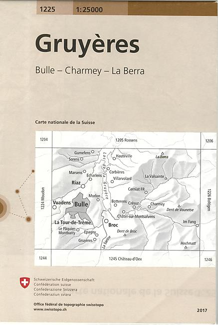 1225 GRUYERES  ECHELLE 1 25 000