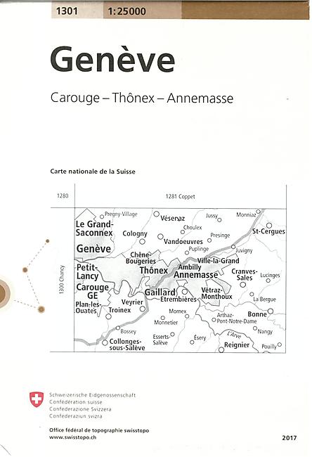 1301 GENEVE  ECHELLE 1 25 000