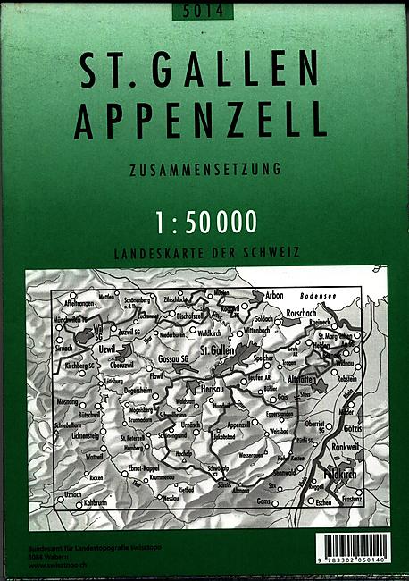 5014 ST GALLEN APPENZELL  ECHELLE 1 50 000