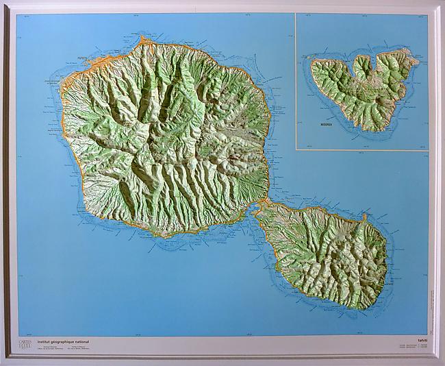 RELIEF TAHITI 1 100 000  57x72