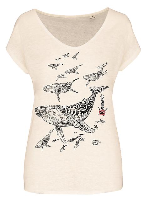 T-SHIRT LIN LE CHAMP DES BALEINE FEMME