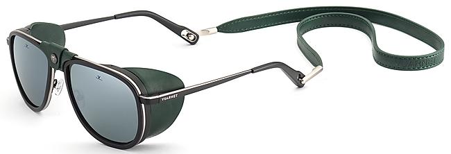 GLACIER PILOTE MATT BLACK/COQUES VERTES SILVER FL