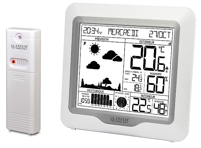 Station météo WS6823 Blanche / Argent - LA CROSSE TECHNOLOGY -  Loisir-Plein-Air