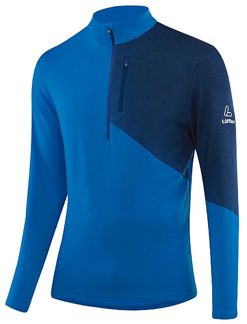 T-SHIRT ML DEMI ZIP BLOCK TRANSTEX MERINO M