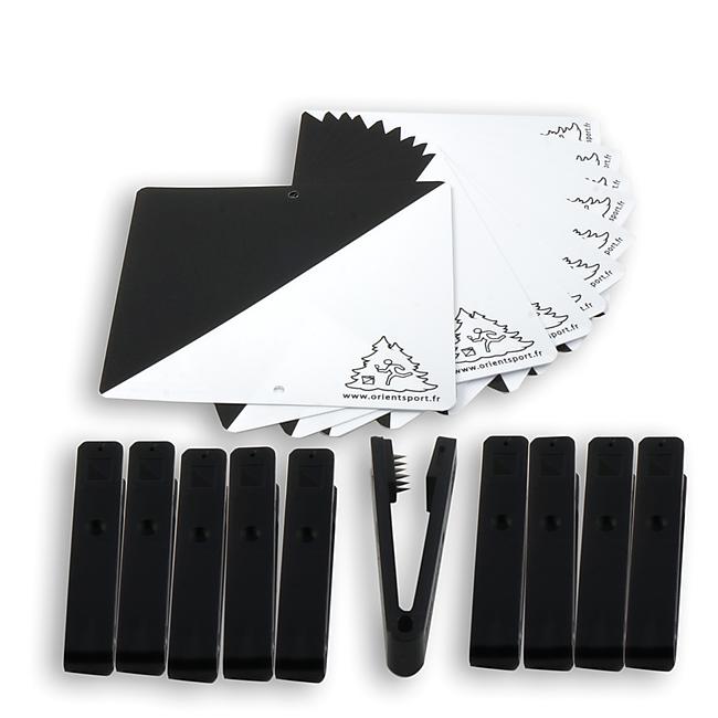 LOT DE 10 BALISES+PINCES COULEURS : NOIR