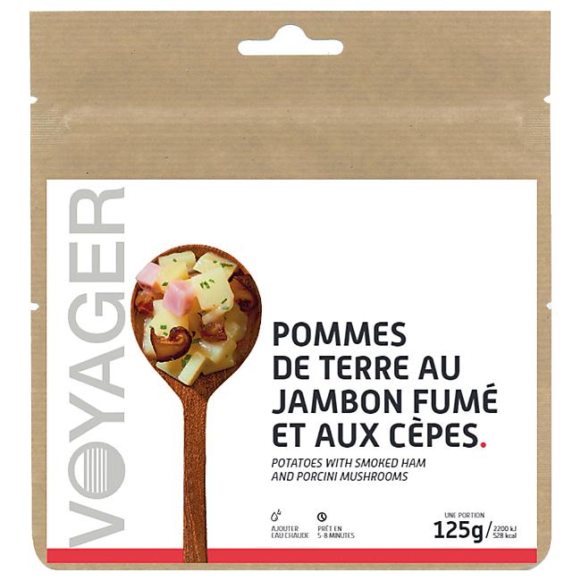 POMME DE TERRE AU JAMBON FUME ET AUX CEPES