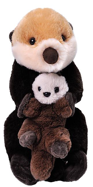 PELUCHE MOM ET BABY LOUTRE 38 CM