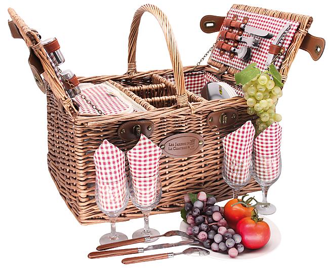 PANIER PIQUE NIQUE SAINT GERMAIN VICHY ROUGE 4 PE