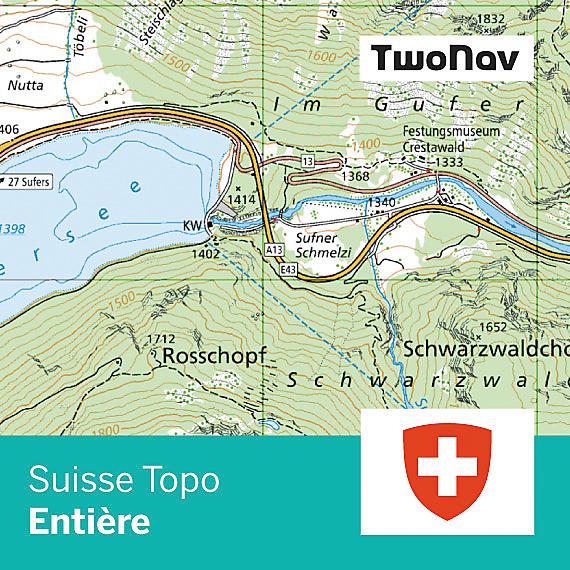 CARTOGRAPHIE TWONAV SUISSE TOPO ENTIERE 1/25000 em
