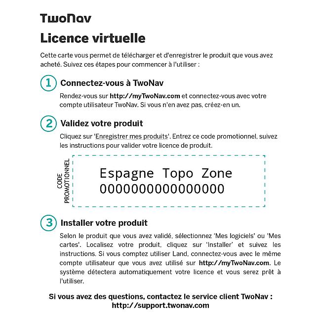 CARTOGRAPHIE TWONAV ESPAGNE TOPO ZONE