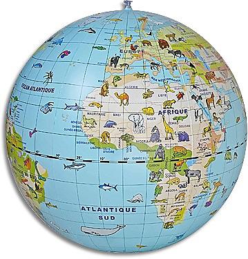 GLOBE GONFLABLE 50 CM ANIMAUX