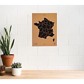 CARTE FRANCE LIEGE NATUREL NOIR L 60 X 45