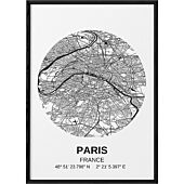 POSTER CARTE PARIS