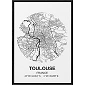 POSTER CARTE TOULOUSE