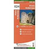 D02 08 AISNE ARDENNES  ECHELLE 1 150 000