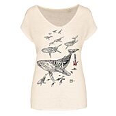 T-SHIRT LIN LE CHAMP DES BALEINE FEMME