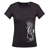 T-SHIRT BIO COL V  HIPPOCAMPE FEMME