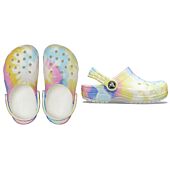 SANDALES CLASSIC TIEDYE GRAPHIC CLOG T WHITE