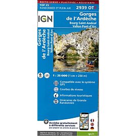 TOP25R 2939OTR GORGES DE L ARDECHE 1 25 000