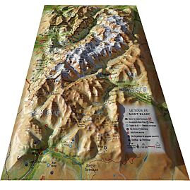 RELIEF TOUR DU MONT BLANC 19.5CM X 29.5CM