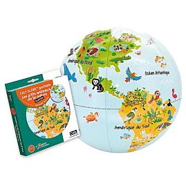 GLOBE GONFLABLE 30 CM LES P'TITS ANIMAUX NATURE