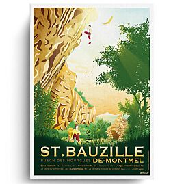 SAINT BAUZILLE DE MONTMEL AFFICHE A3 VINTAGE