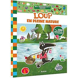 LOUP EN PLEINE NATURE MES AUTOCOLLANTS MALINS