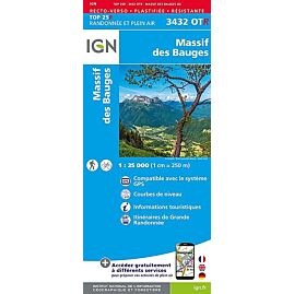 TOP25R 3432OTR MASSIF DES BAUGES 1 25 000