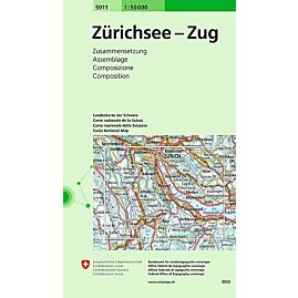 5011 ZURICHSEE ZUG  ECHELLE 1 50 000