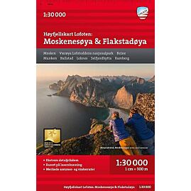 LOFOTEN MOSKENESOYA FLAKSTADOYA HOYFJELLSKART
