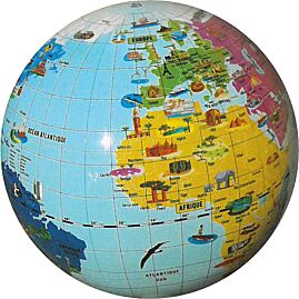 GLOBE GONFLABLE 42 CM MERVEILLES DU MONDE