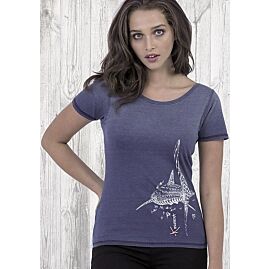 T-SHIRT INDIGO REQUIN BALEINE FEMME