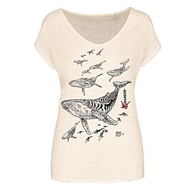 T-SHIRT LIN LE CHAMP DES BALEINE FEMME