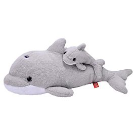 PELUCHE MOM ET BABY DAUPHIN 38 CM