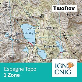 CARTOGRAPHIE TWONAV ESPAGNE TOPO 1 ZONE