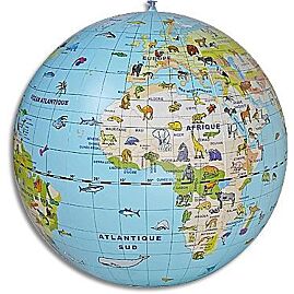 GLOBE GONFLABLE 50 CM ANIMAUX