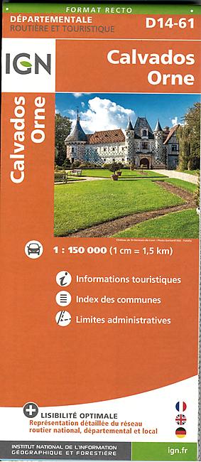 D14 61 CALVADOS ORNE  ECHELLE 1 150 000